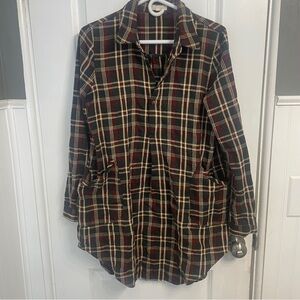 Illa Illa Women's Long Sleeve Plaid Shirt Dress Size Large